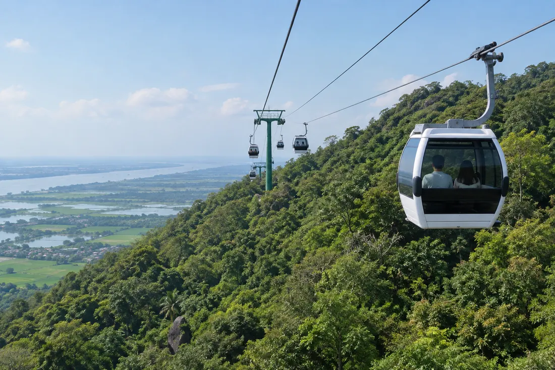 Cáp treo lên núi trong lịch trình 1 ngày