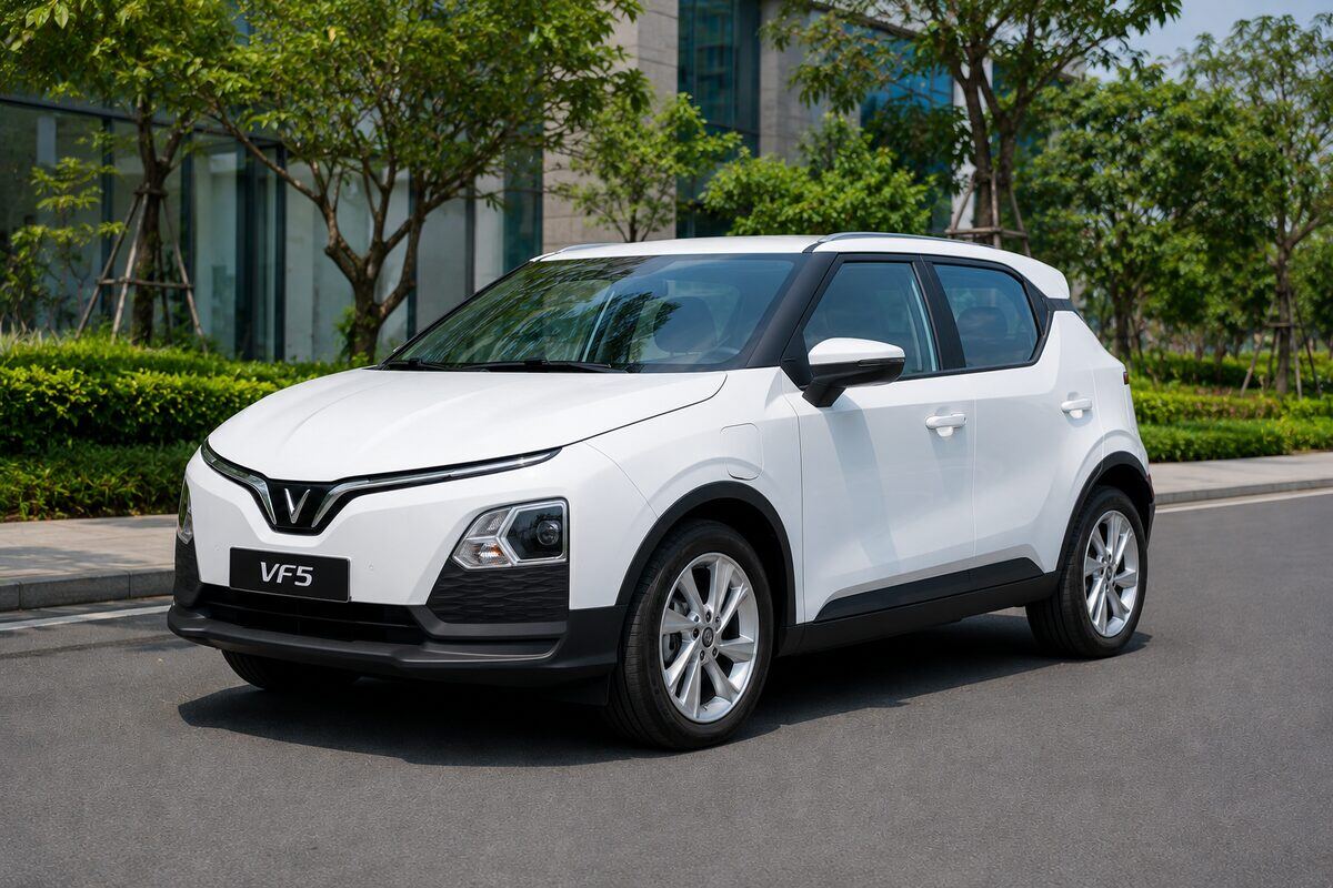 Xe taxi điện VinFast VF5 của Dịch vụ Taxi Điện Long Xuyên tại Long Xuyên, An Giang